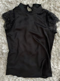 Black Lace Sleeved Blouse
