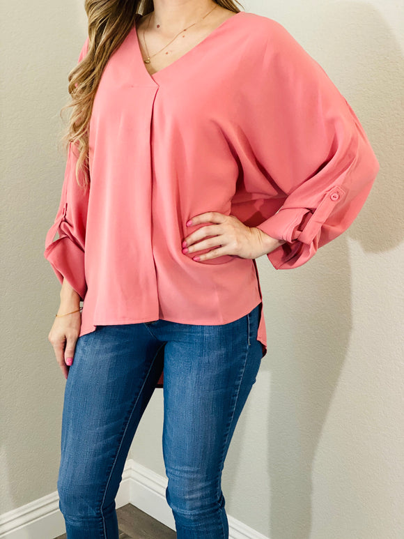 Coral Oversized Blouse