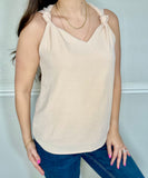 Beige Knotted Tank