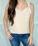 Beige Knotted Tank